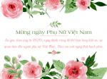 Em yêu, hôm nay là 20/10, ngày dành riêng để thể hiện lòng biết ơn, sự quan tâm đến người Phụ Nữ Việt Nam. Chúc em một ngày thật hạnh phúc.
