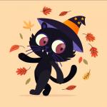 Tải ngay bộ Avatar, hình nền Halloween Mèo đen cực dễ thương - 12