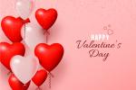 Thiệp valentine với bóng bay trai tim đỏ và trắng vô cùng rực rỡ

