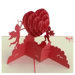 Thiệp valentine handmade 3D này vô cùng độc đáo và đẹp mắt với hình ảnh trái tim 3D cùng hai thiên thần tình yêu 
