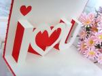 Mẫu thiệp valentine handmade 3D đơn giản này rất ý nghĩa để bày đỏ tình của với người mình yêu
