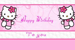 Thiệp chúc mừng sinh nhật Hello Kitty cực đẹp và dễ thương
